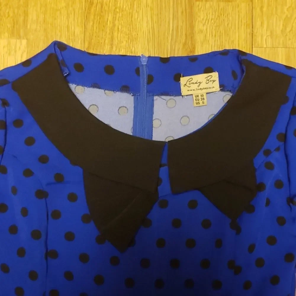 Lindy Bop polka dot dress sz small (altered) - Picture 2 of 5